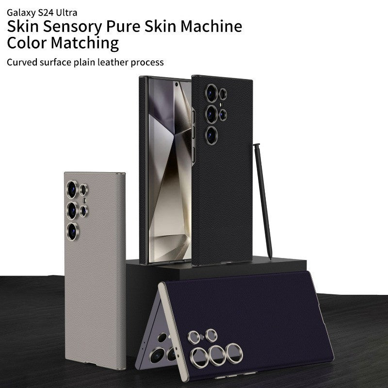 Samsung Galaxy S24 Ultra Super Slim GKK Leather Case With Camera Protection - Black