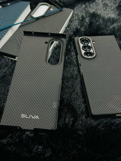 Samsung Galaxy Z Fold6 Carbon Fiber Case, 0.5mm Super Slim Original SLIVA Carbon Fiber