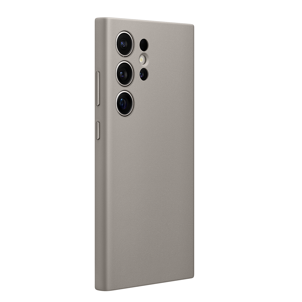 Samsung Galaxy S24 Ultra Leather Case With Logo - Titanium