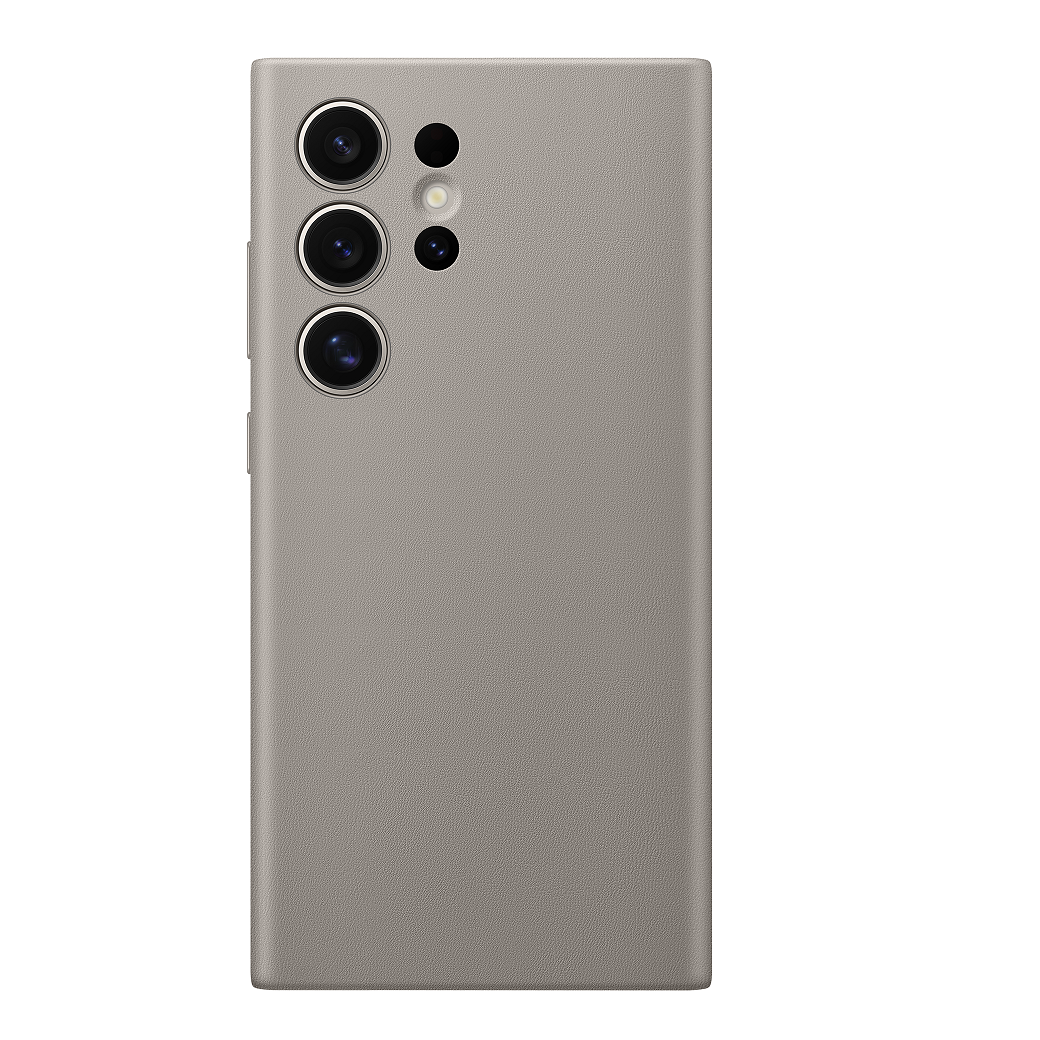 Samsung Galaxy S24 Ultra Leather Case With Logo - Titanium